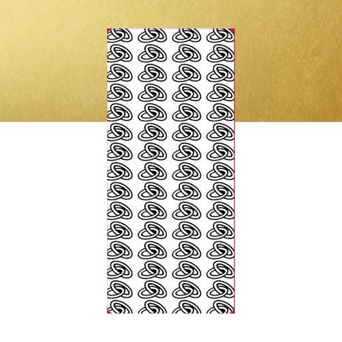 1 planche de stickers autocollants peel off doré motifs alliance 6436