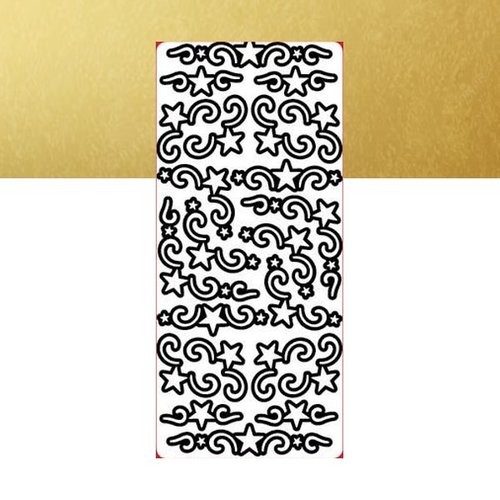 1 planche de stickers autocollants peel off doré motifs noel decoration 7089