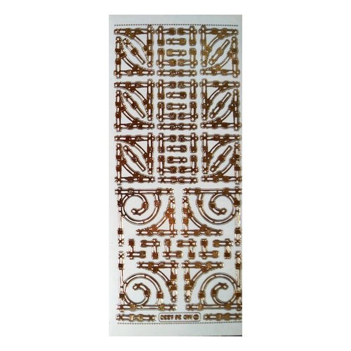 1 planche de stickers autocollants transparents embossage relief doré motifs decoration 6230