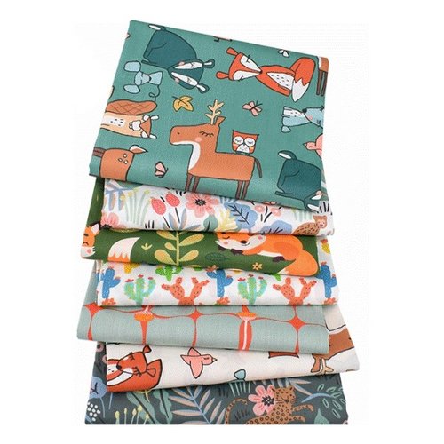 7 coupons tissu assortis patchwork coton couture 20 x 25 cm enfant wx140