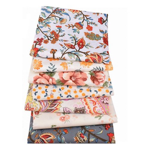 6 coupons tissu assortis patchwork coton couture 20 x 25 cm fleur cd 510