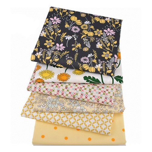 6 coupons tissu assortis patchwork coton couture 20 x 25 cm fleur cd 500