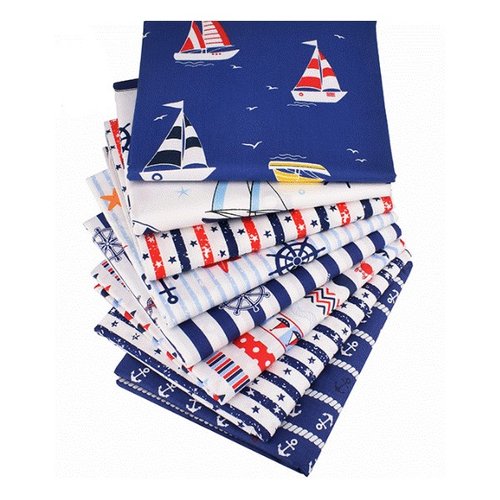 8 coupons tissu assortis patchwork coton couture 20 x 25 cm la marine ab 960