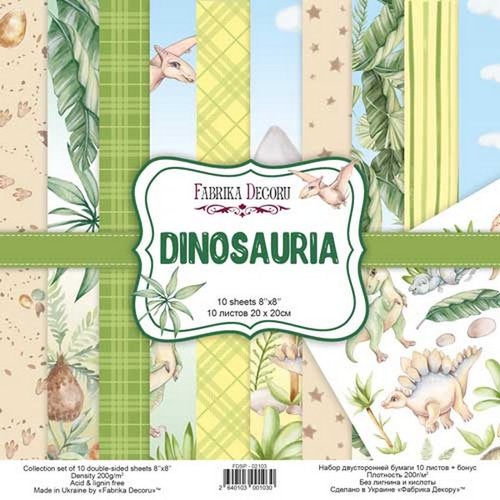 10 papiers scrapbooking 20 x 20 cm fabrika decoru dinosauria