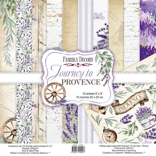 10 papiers scrapbooking 20 x 20 cm fabrika decoru journey to provence