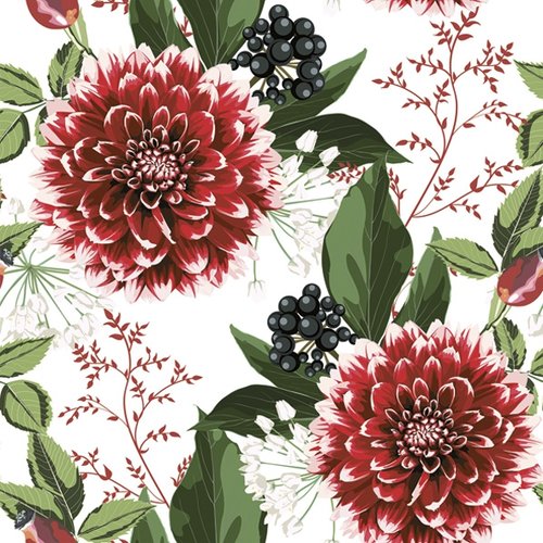 2 serviettes en papier 33 x 33 cm découpage collage fleur dalhia rouge fl 135 ec
