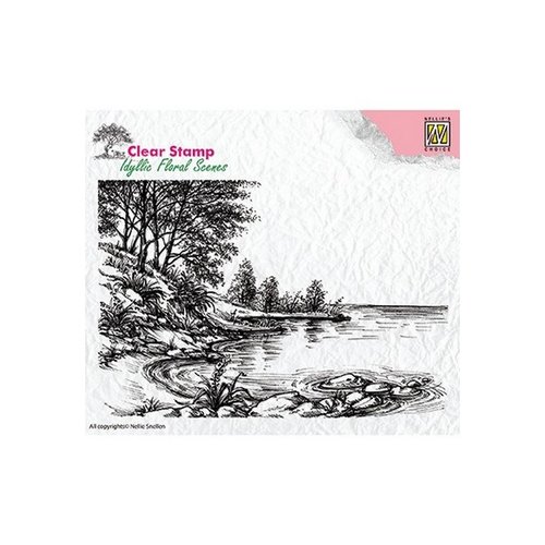 Tampon transparent clear stamp scrapbooking nellie s choice etang arbre 006