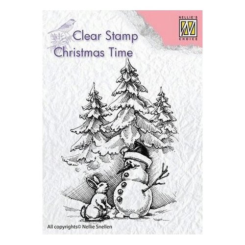 Tampon transparent clear stamp scrapbooking nellie s choice montagne lapin bonhomme neige 026