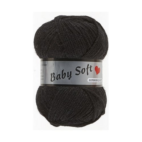 1 pelote de laine acrylique 50 g lammy baby soft noir 001
