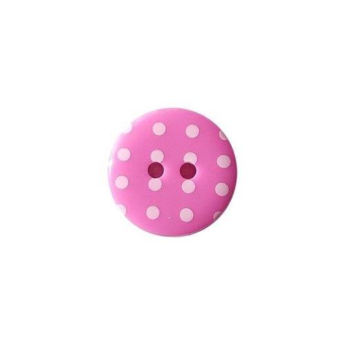 6 boutons ronds à pois en résine 1.8 cm couture décoration scrapbooking rose vif