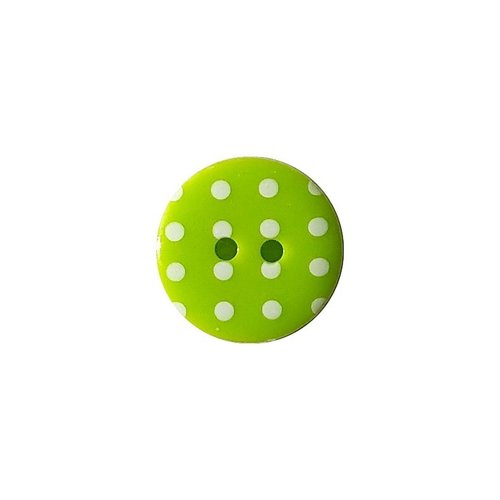 6 boutons ronds à pois en résine 1.8 cm couture décoration scrapbooking vert pomme