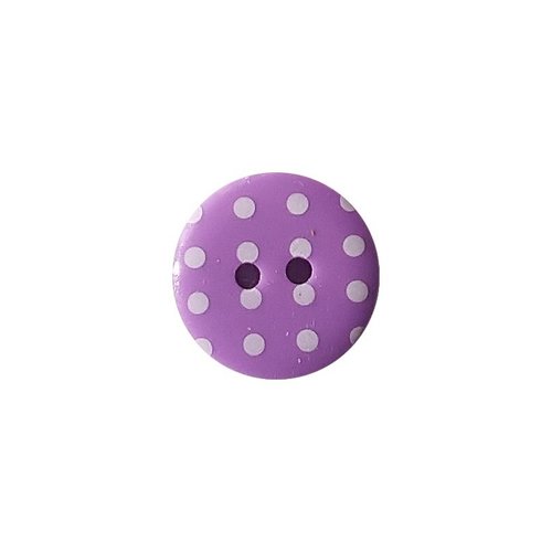 6 boutons ronds à pois en résine 1.8 cm couture décoration scrapbooking violet
