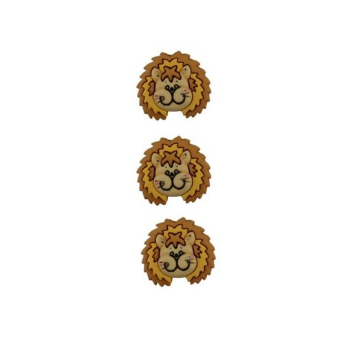 3 boutons fantaisies scrapbooking décoration lion