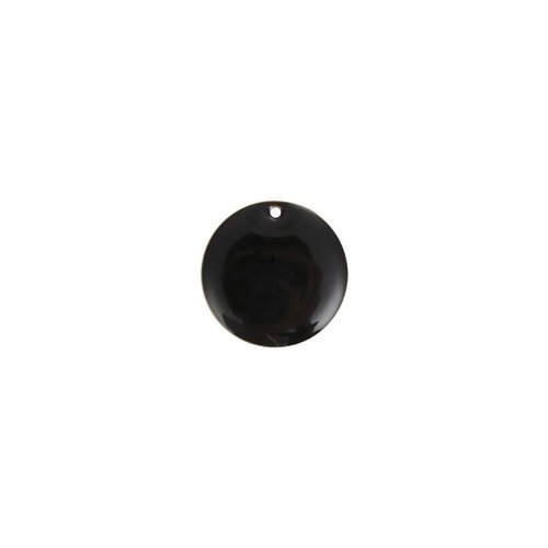 4 breloques émaillées fabrication bijoux forme rond 12 mm noir