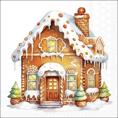 2 serviettes en papier 33 x 33 cm découpage collage maison pain epice noel 211
