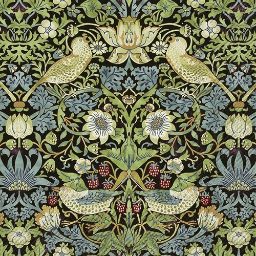 2 serviettes en papier 33 x 33 cm découpage collage oiseau william morris 210