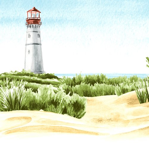 2 serviettes en papier 33 x 33 cm découpage collage dune phare mer 106