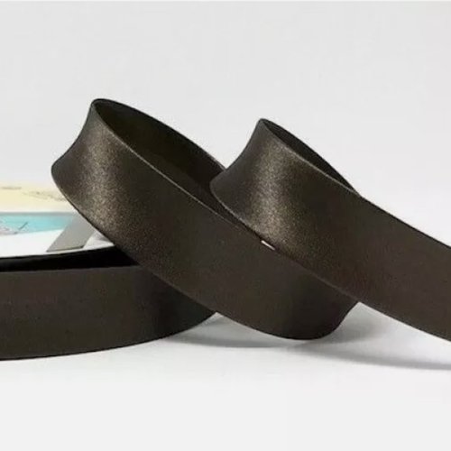 2 mètres de biais satin uni 18 mm couture 100 % polyester noir
