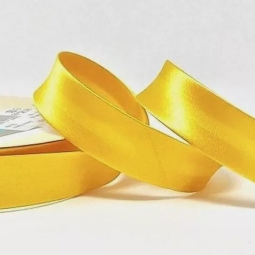 2 mètres de biais satin uni 18 mm couture 100 % polyester jaune
