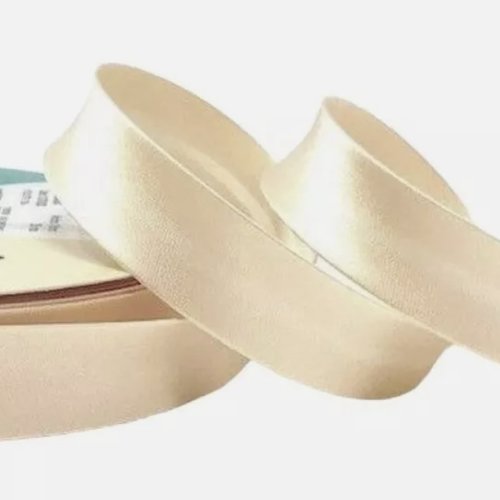 2 mètres de biais satin uni 18 mm couture 100 % polyester dore clair