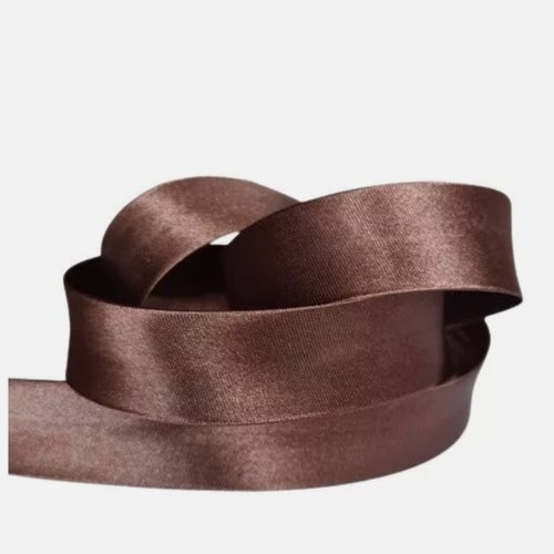2 mètres de biais satin uni 18 mm couture 100 % polyester marron