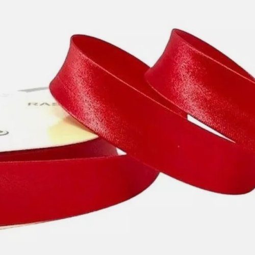 2 mètres de biais satin uni 18 mm couture 100 % polyester rouge