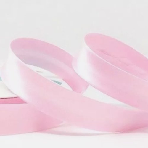 2 mètres de biais satin uni 18 mm couture 100 % polyester rose