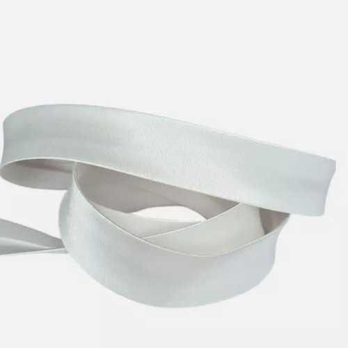 2 mètres de biais satin uni 18 mm couture 100 % polyester blanc