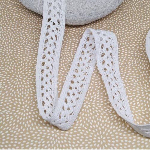 2 m de ruban dentelle galon coton vintage 1,8 cm blanc mm 200