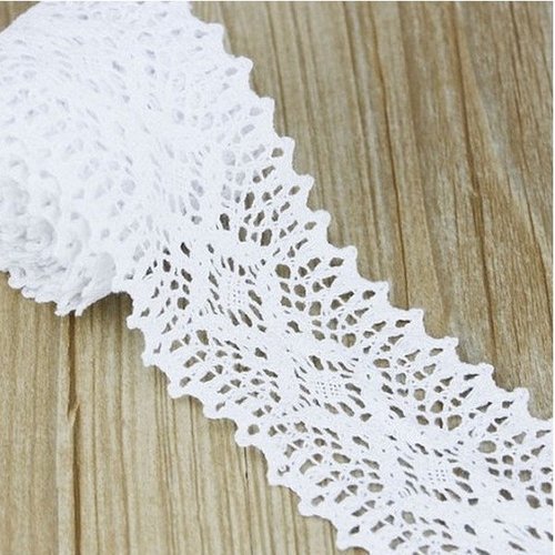 2 m de ruban dentelle galon coton vintage 5,7 cm blanc 150 vx 18
