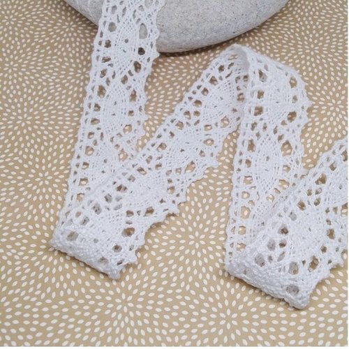2 m de ruban dentelle galon coton vintage 2,2 cm blanc mm 300