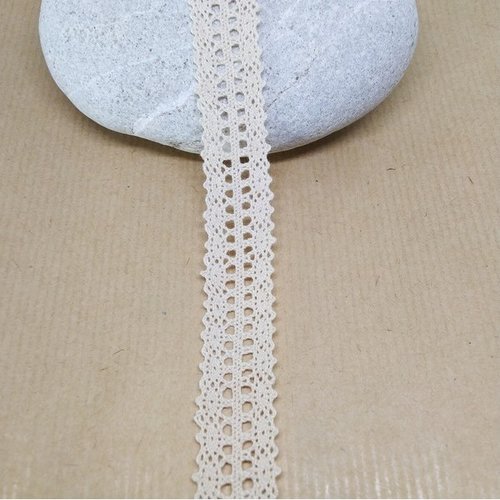2 m de ruban dentelle galon coton vintage 1,9 cm ecru wc 200
