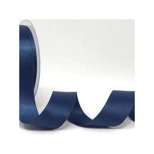 2 m de ruban satin double face 1.5 cm couture scrapbooking décoration bleu marine