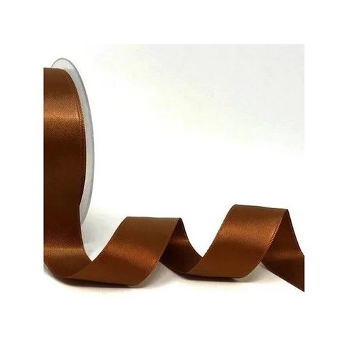 2 m de ruban satin double face 1.5 cm couture scrapbooking décoration marron