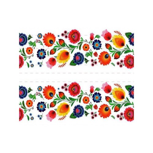 1 m de ruban satin imprimé 2,5 cm couture scrapbooking fleur folklorique