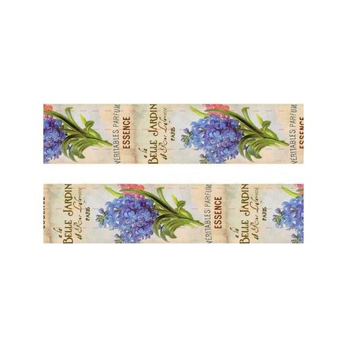 1 m de ruban satin imprimé 2,5 cm couture scrapbooking vintage fleur de lilas