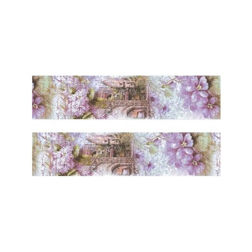 1 m de ruban satin imprimé 2,5 cm couture scrapbooking vintage fleur rose