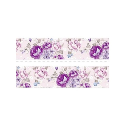 1 m de ruban satin imprimé 2,5 cm couture scrapbooking rose violette