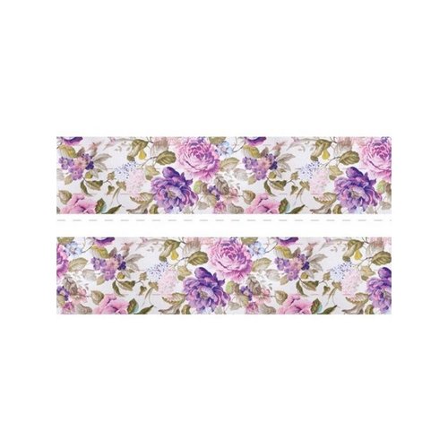 1 m de ruban satin imprimé 2,5 cm couture scrapbooking rose mauve