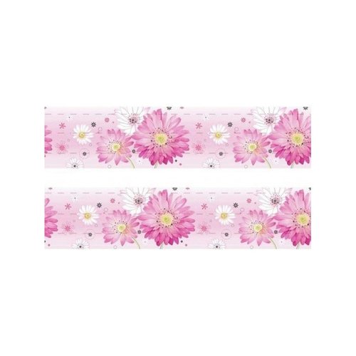 1 m de ruban satin imprimé 2,5 cm couture scrapbooking margueritte