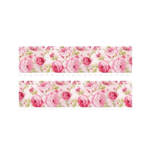1 m de ruban satin imprimé 2,5 cm couture scrapbooking rose