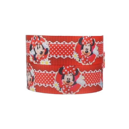 1 m de ruban satin imprimé 2,5 cm couture scrapbooking minie