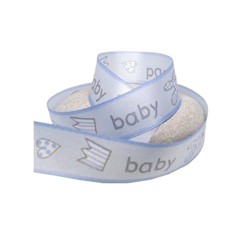 1 m de ruban galon fantaisie 2.5 cm couture scrapbooking bebe bleu