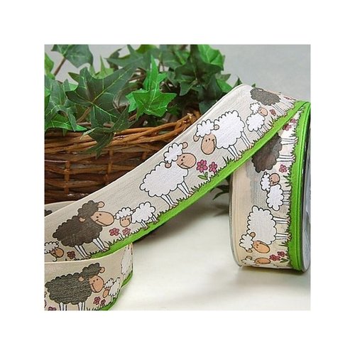 1 m de ruban galon fantaisie 4 cm couture scrapbooking mouton