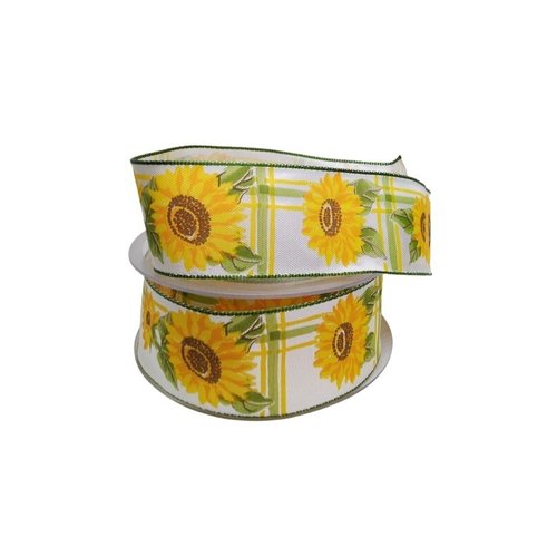 1 m de ruban galon fantaisie 4 cm couture scrapbooking tournesol vert
