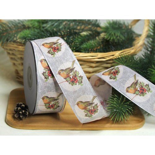 1 m de ruban galon fantaisie 4 cm couture scrapbooking oiseau vintage