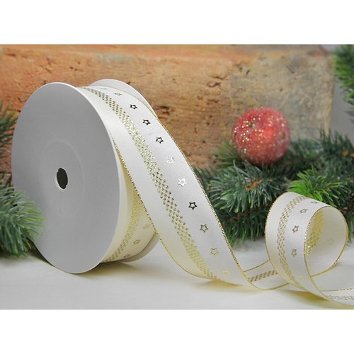 1 m de ruban galon fantaisie 4 cm couture scrapbooking etoile dore