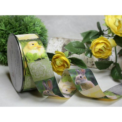 1 m de ruban galon fantaisie 4 cm couture scrapbooking poussin lapin