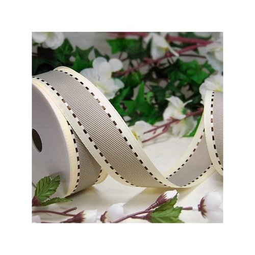 1 m de ruban galon fantaisie 4 cm couture scrapbooking beige taupe
