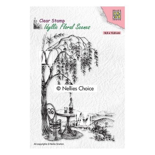 Tampon transparent clear stamp scrapbooking nellie s choice arbre table nature 031